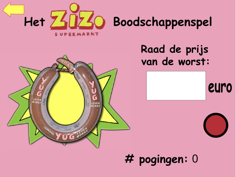 Zizzo supermarket game screen